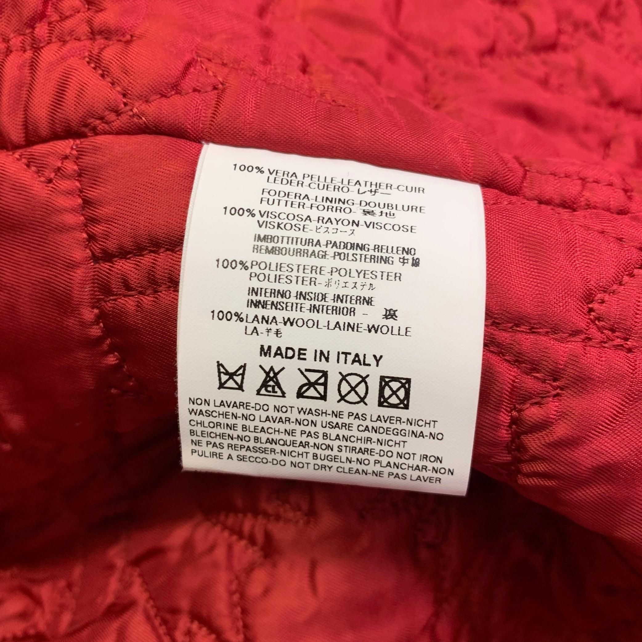 Dsquared2 Giacca da moto con zip in pelle nera taglia XL in vendita 2