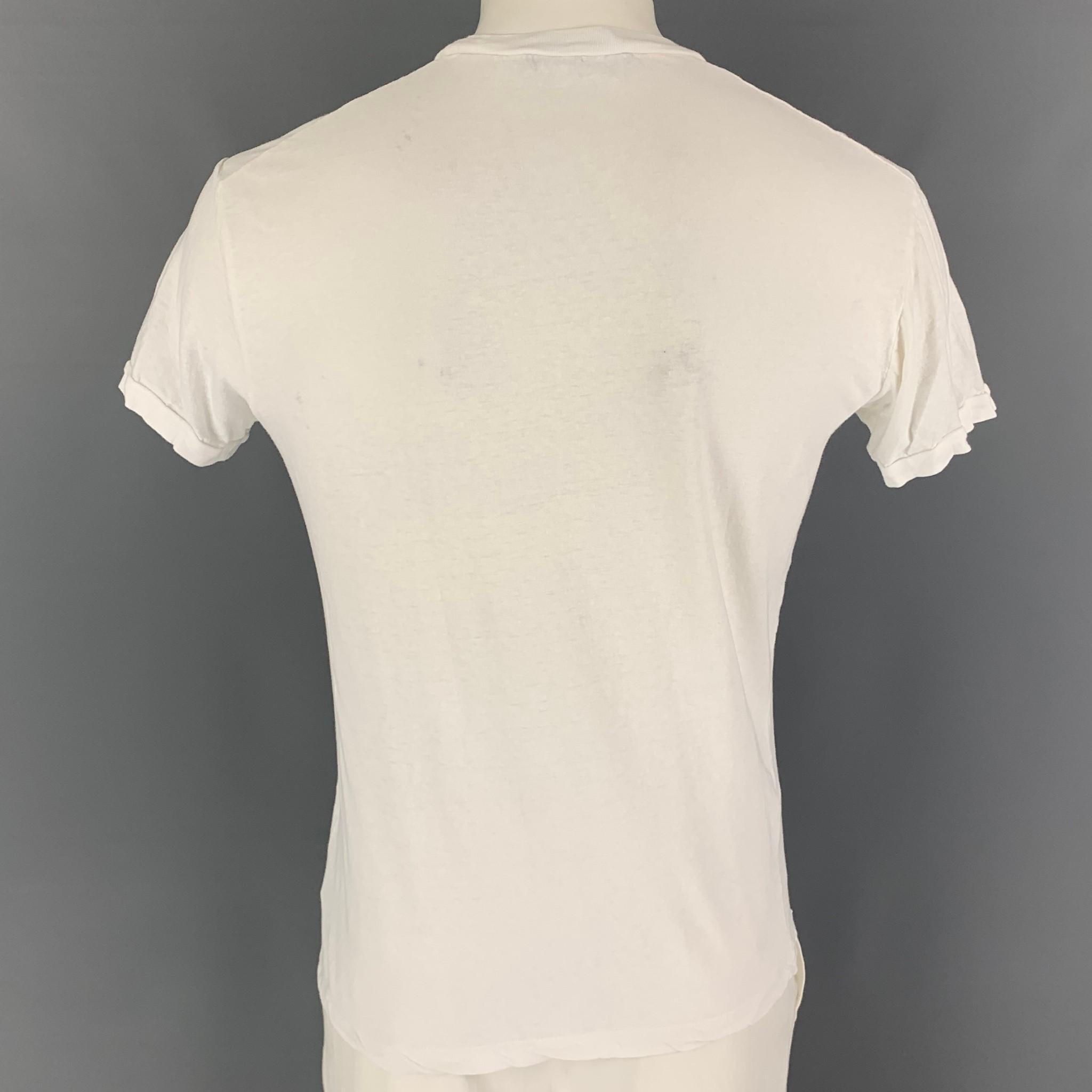 DSQUARED2 Size XL White D2 Graphic Cotton T-shirt In Good Condition In San Francisco, CA