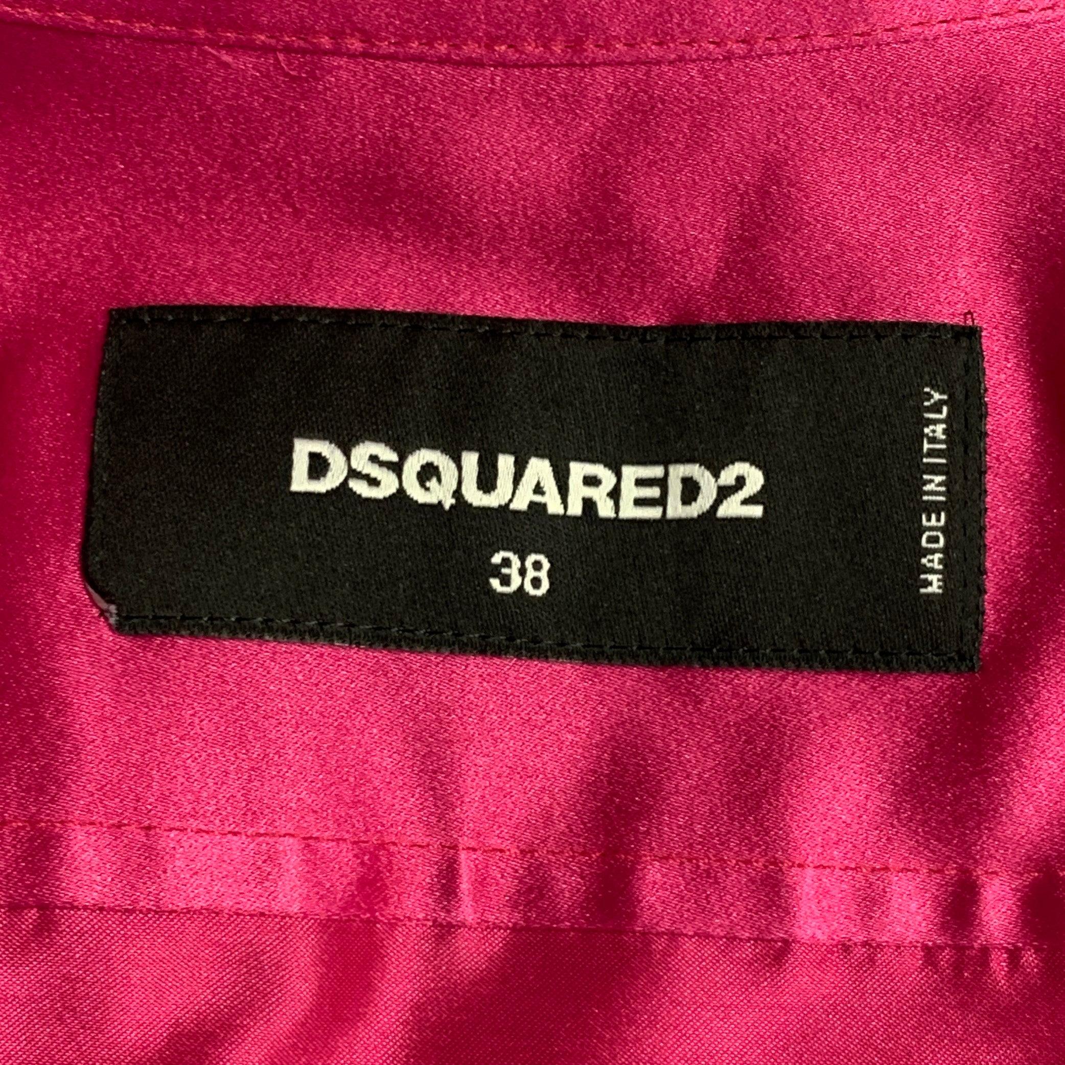 DSQUARED2 Größe XS Fuchsia Seide ärmelloses Schleifenkleid Top im Angebot 2