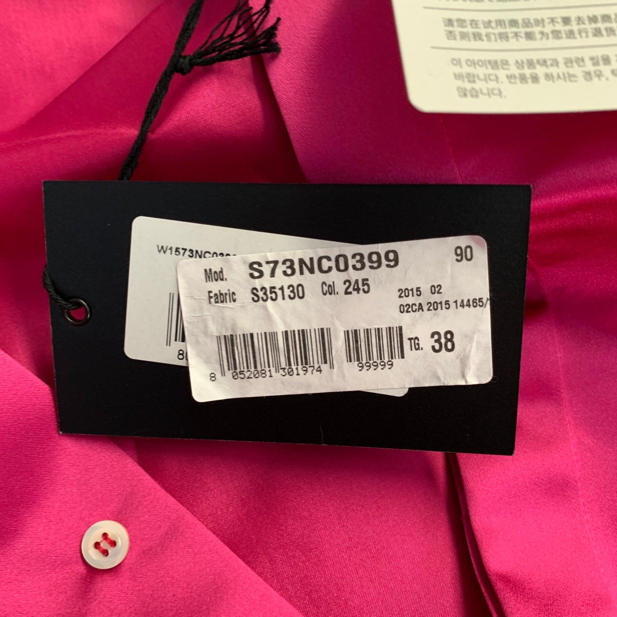 DSQUARED2 Größe XS Fuchsia Seide ärmelloses Schleifenkleid Top im Angebot 3