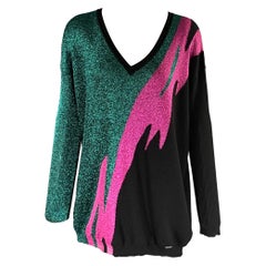 DSQUARED2 Talla XS Verde Rosa Mezcla de Lana Jersey Pull On
