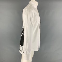 DSQUARED2 Size XS White Black Graphic Cotton Button Up Long Sleeve Shirt