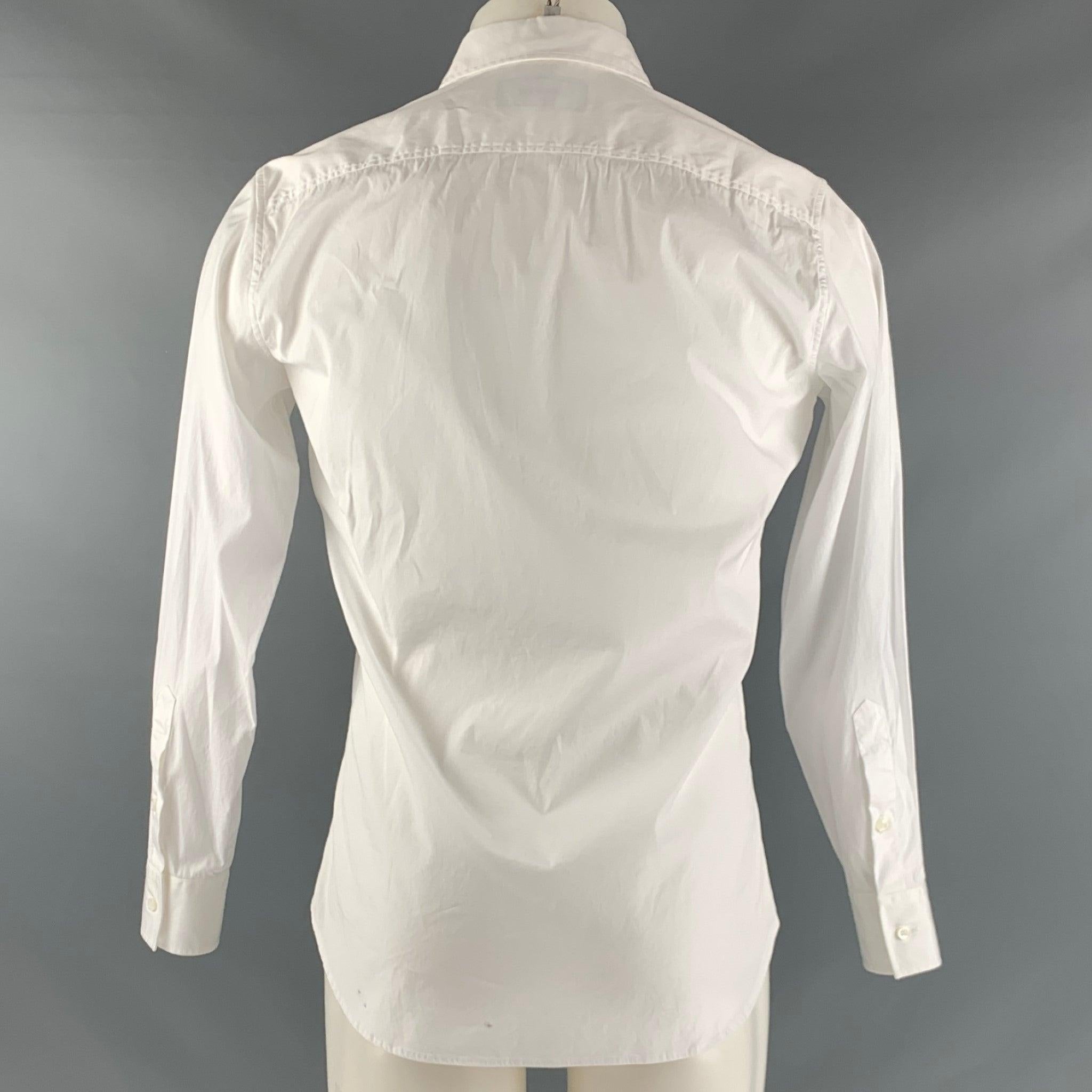 DSQUARED2 Size XXS White Cotton Button Up Shirt In Good Condition For Sale In San Francisco, CA