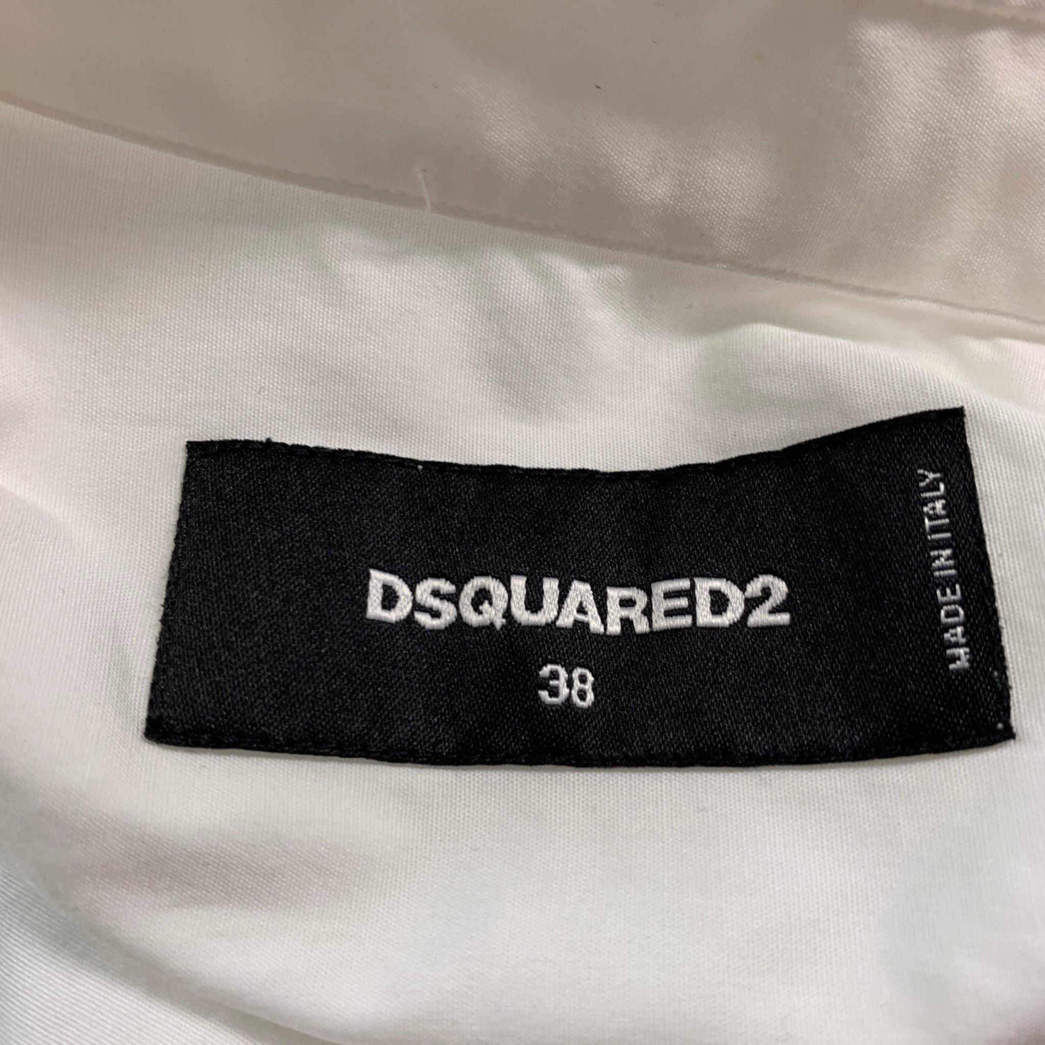 DSQUARED2 Size XXS White Cotton Button Up Shirt For Sale 2