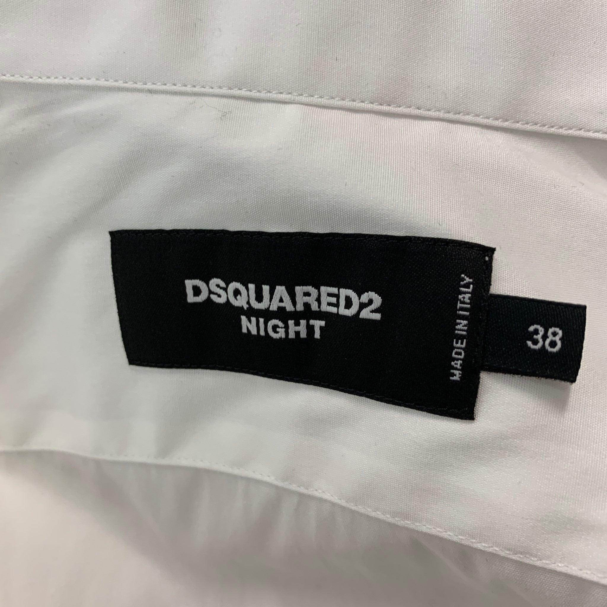 Women's DSQUARED2 Size XXS White Cotton Solid Button Down Shirt