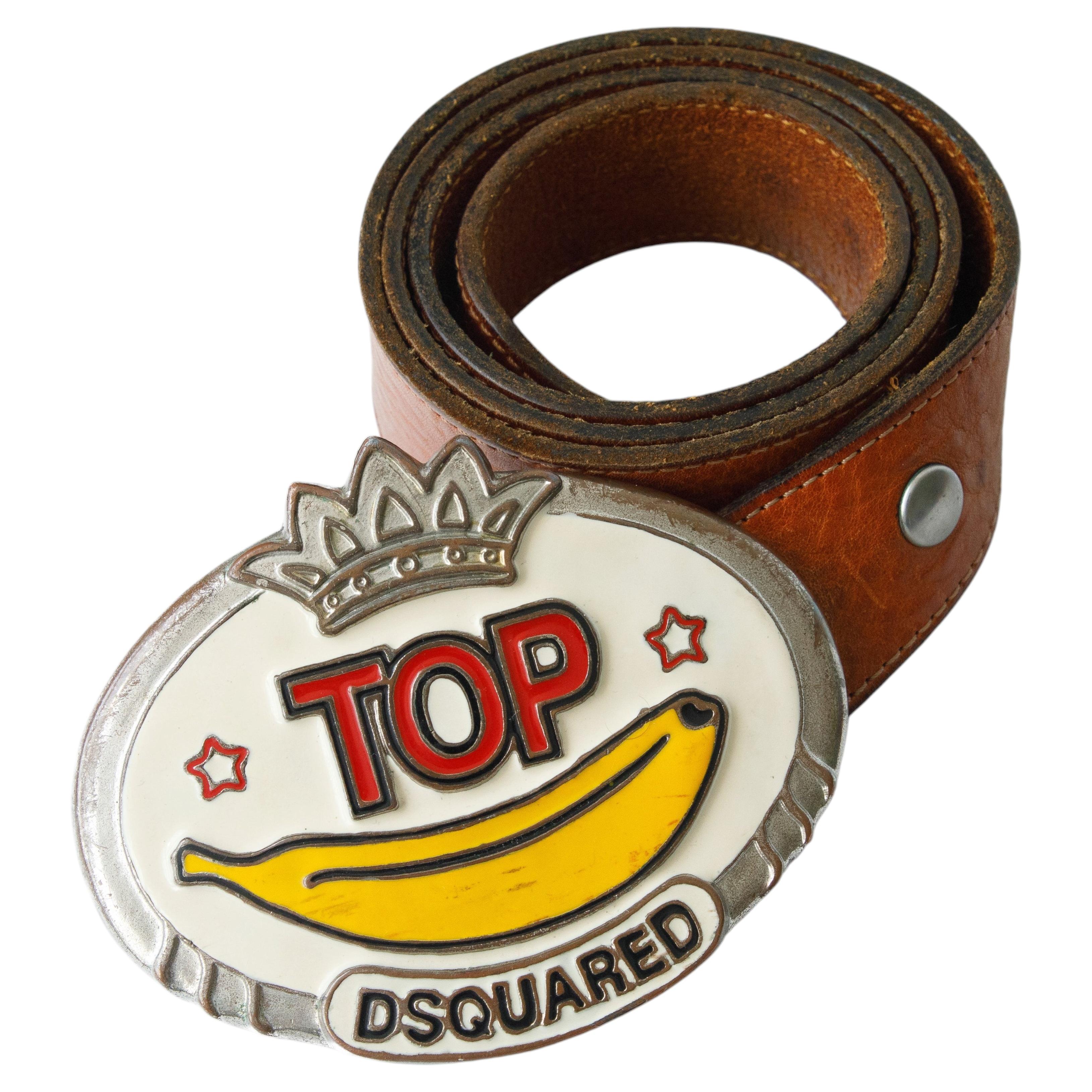 Pre-owned Dsquared2 Spring 2005 Top Banana Buckle Belt In Brown