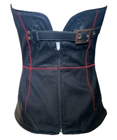 DSquared2 Spring Canvas & Leather Bustier Top, 2006
