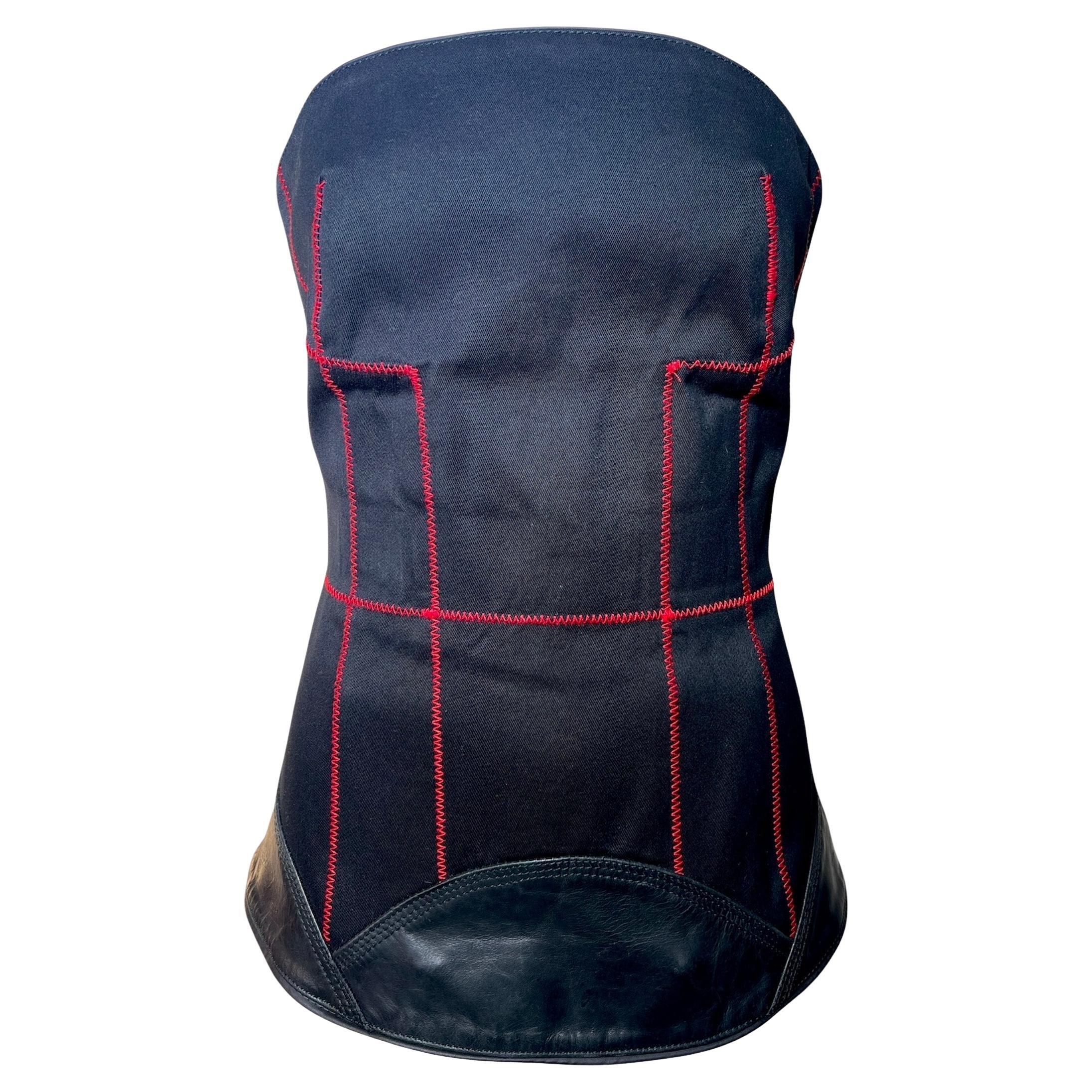 DSquared2 Spring Canvas & Leather Bustier Top, 2006 For Sale