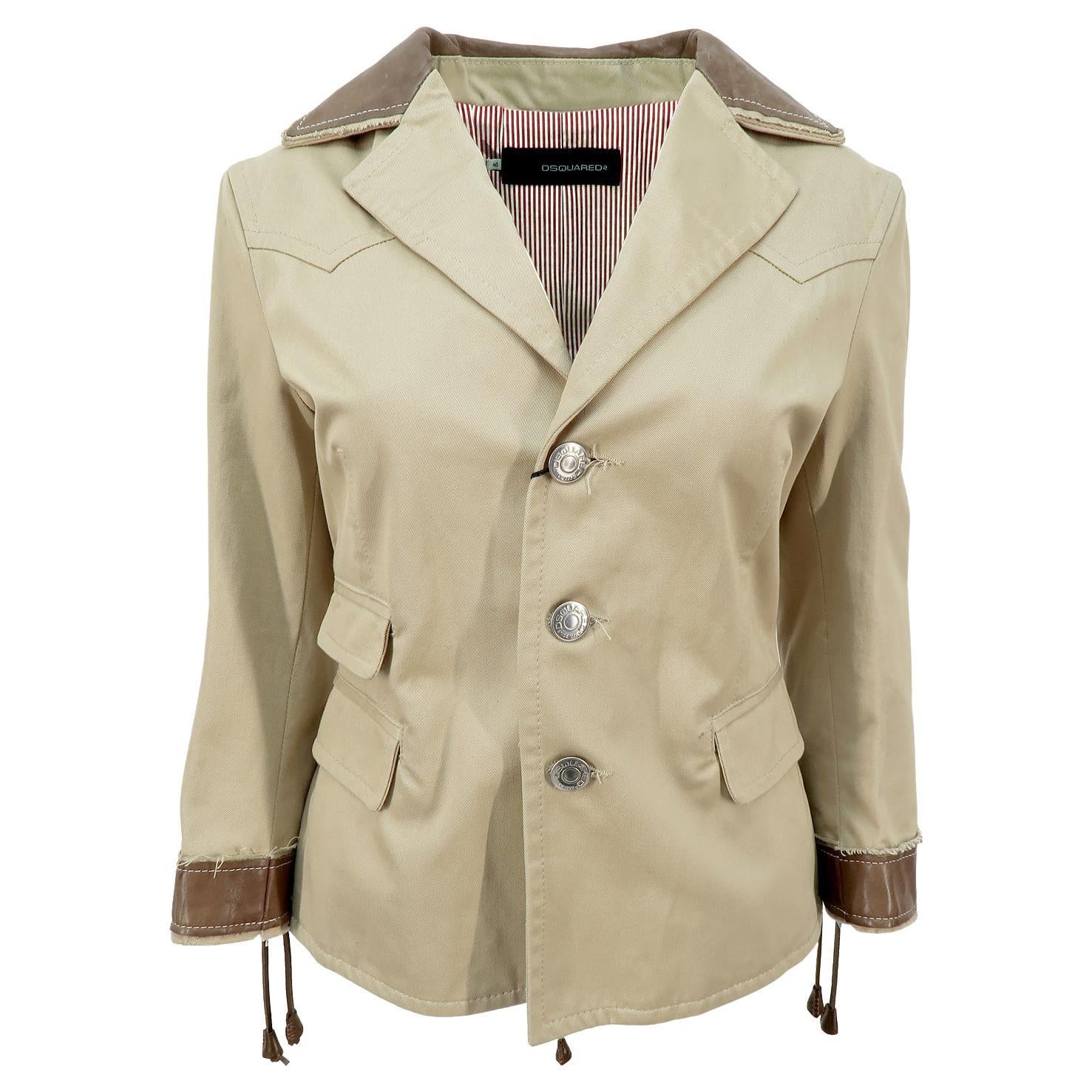 DSQUARED2 Size 4 Lavender Silk Cotton Jacket Blazer For Sale at 1stDibs