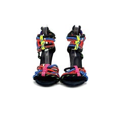 Sandales à talons aiguilles en daim de chèvre « Ariel Rope » Dsquared2, collection printemps-été 2016, taille 39