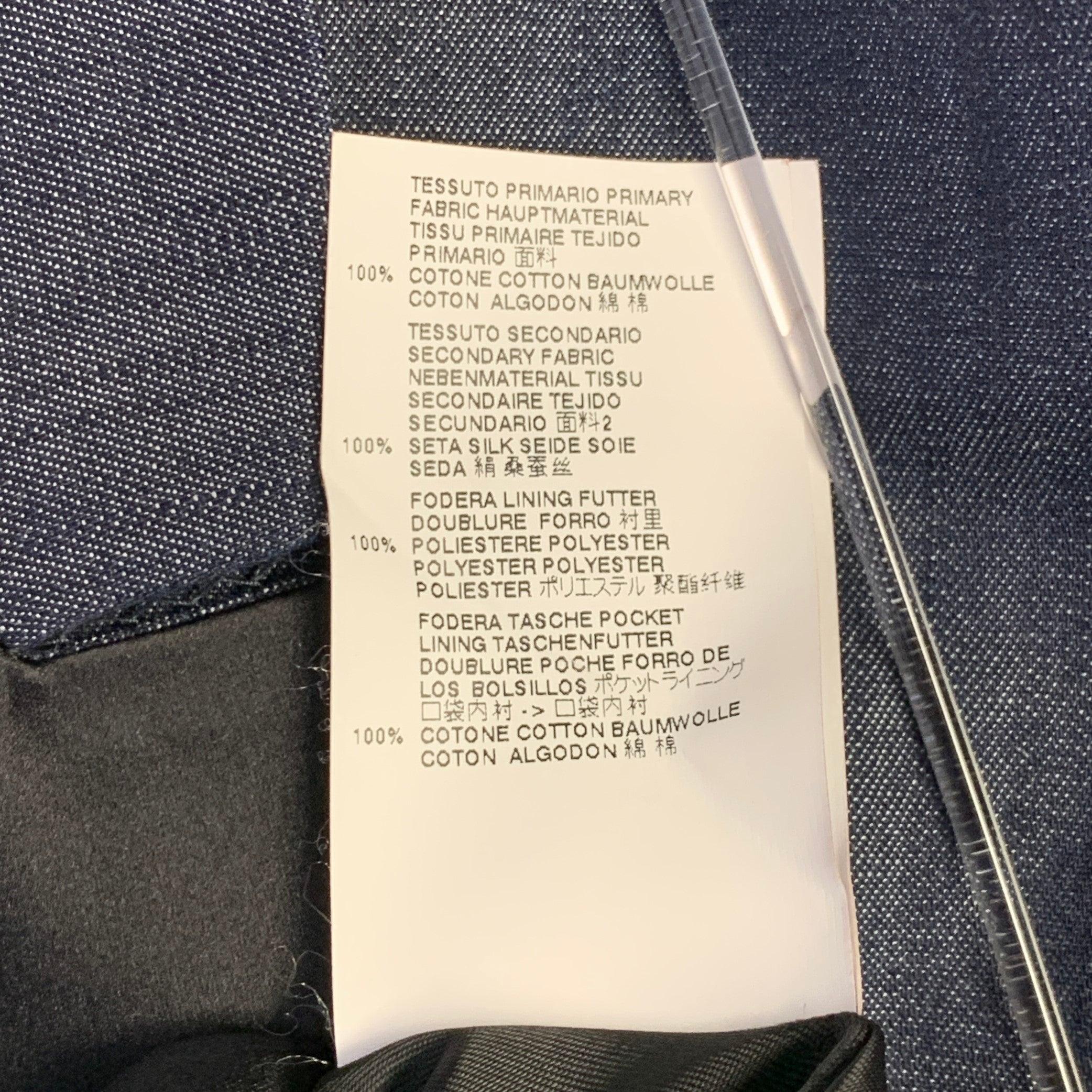 DSQUARED2 TOKYO - Cappotto sportivo con risvolto a punta in cotone nero indaco Taglia 42 in vendita 5