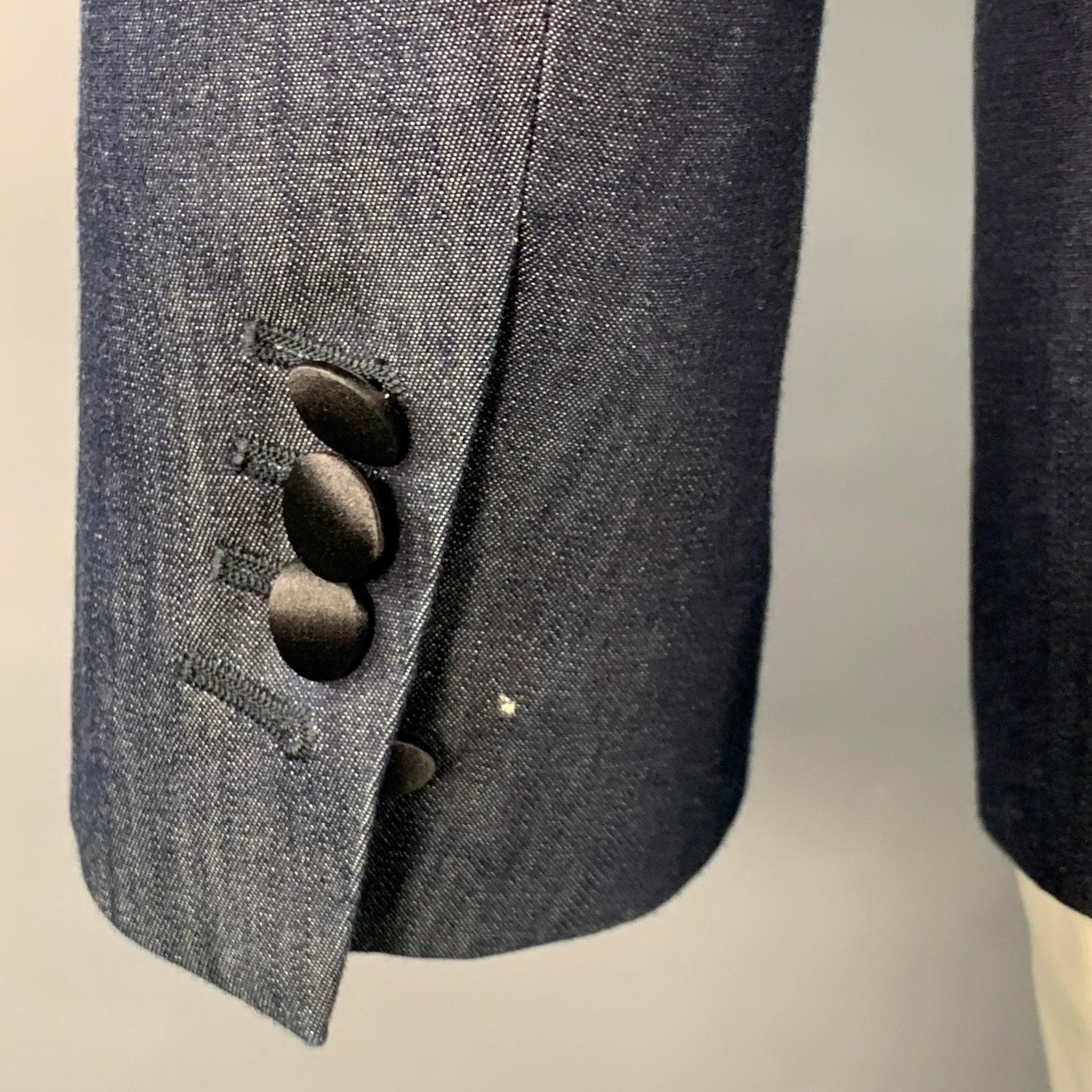 Uomo DSQUARED2 TOKYO - Cappotto sportivo con risvolto a punta in cotone nero indaco Taglia 42 in vendita