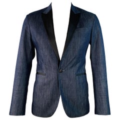 DSQUARED2 TOKYO - Cappotto sportivo con risvolto a punta in cotone nero indaco Taglia 42
