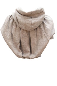 Dsquared² Top Cropped Hoodie Top with Embellishment in Grey Cotton