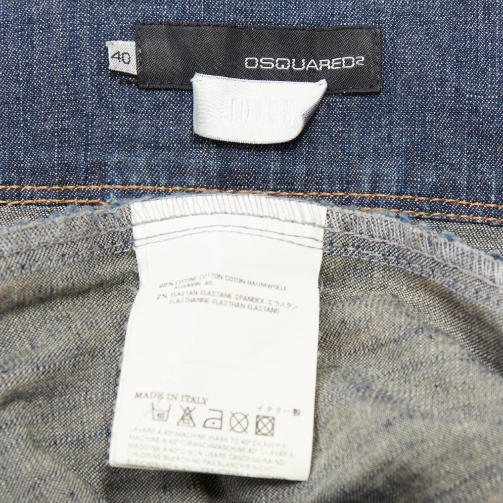 Dsquared2 Robe vintage en coton bleu denim rouge avec logo sur le devant et fermeture éclair IT40 S en vente 3