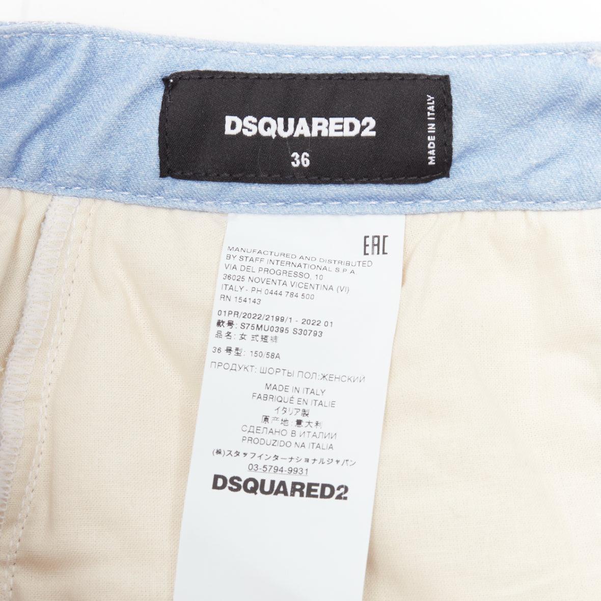 DSQUARED2 vintage floral quilted cotton blend high waisted bloomer shorts IT36 S For Sale 4