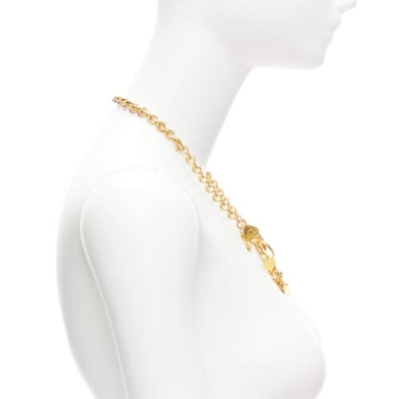 De las mujeres DSQUARED2 Collar rompecorazones con nombres de niño grabados en tono dorado vintage en venta