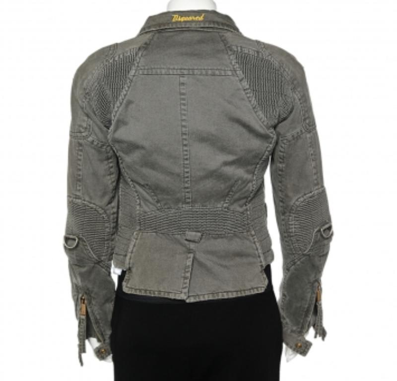 De las mujeres Dsquared2 Chaqueta Utility Vintage de algodón caqui desgastado XXS en venta