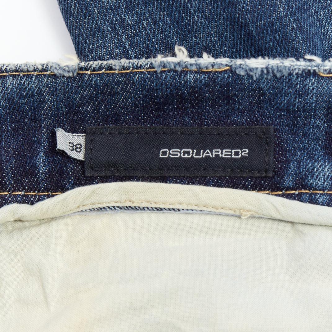 DSQUARED2 Jeans vintage con logo del granchio arancione in denim blu IT38 XS in vendita 3