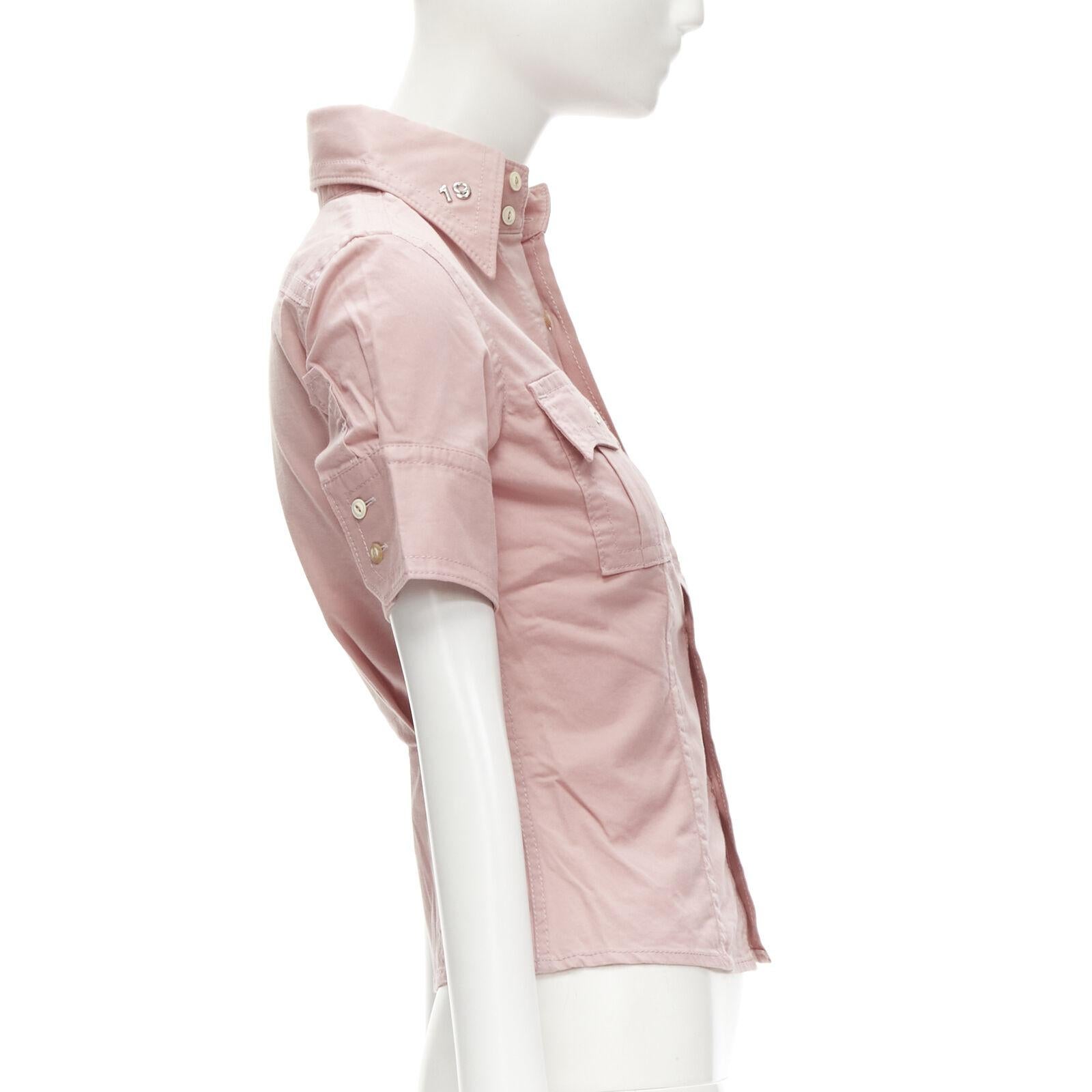 DSQUARED2 Vintage Topscout 1964 pink girl scout uniform shirt IT38 XS In Excellent Condition In Hong Kong, NT