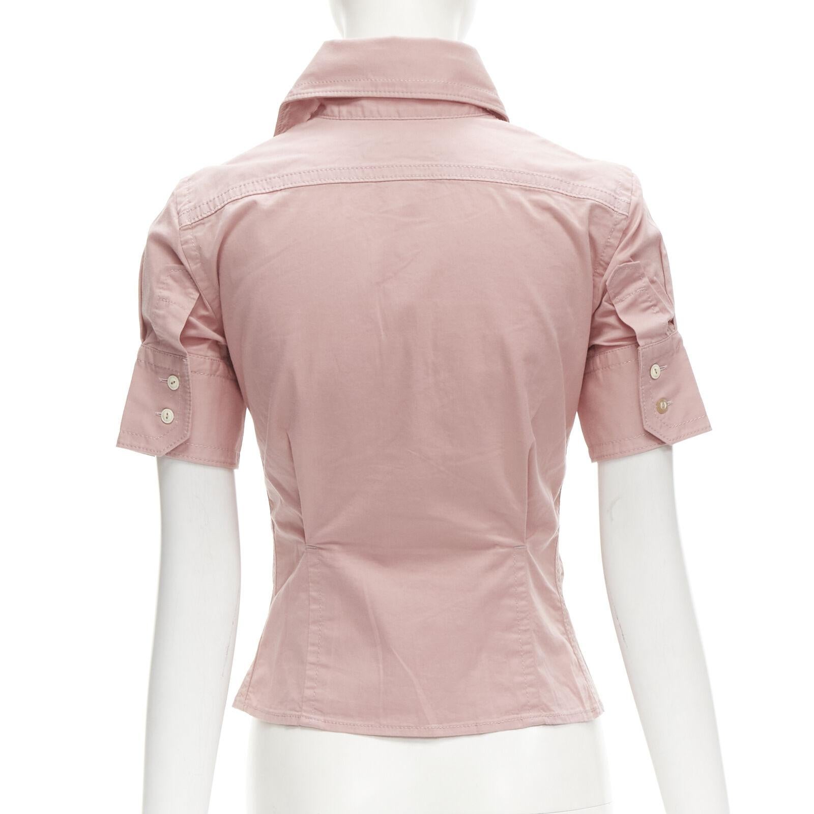 Women's DSQUARED2 Vintage Topscout 1964 pink girl scout uniform shirt IT38 XS