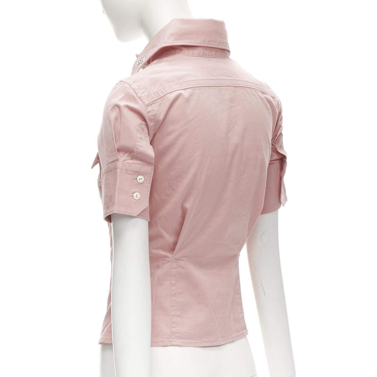 DSQUARED2 Vintage Topscout 1964 pink girl scout uniform shirt IT38 XS 1