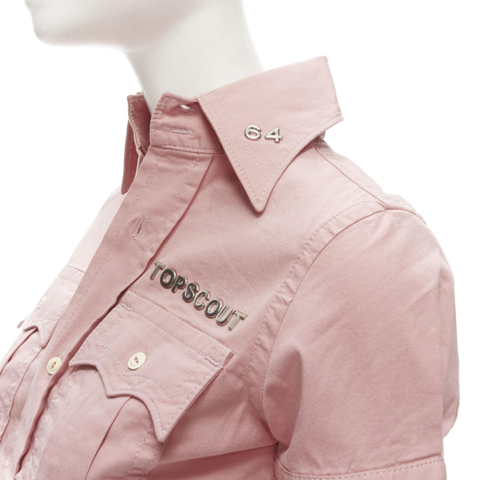 DSQUARED2 Vintage Topscout 1964 pink girl scout uniform shirt IT38 XS 2