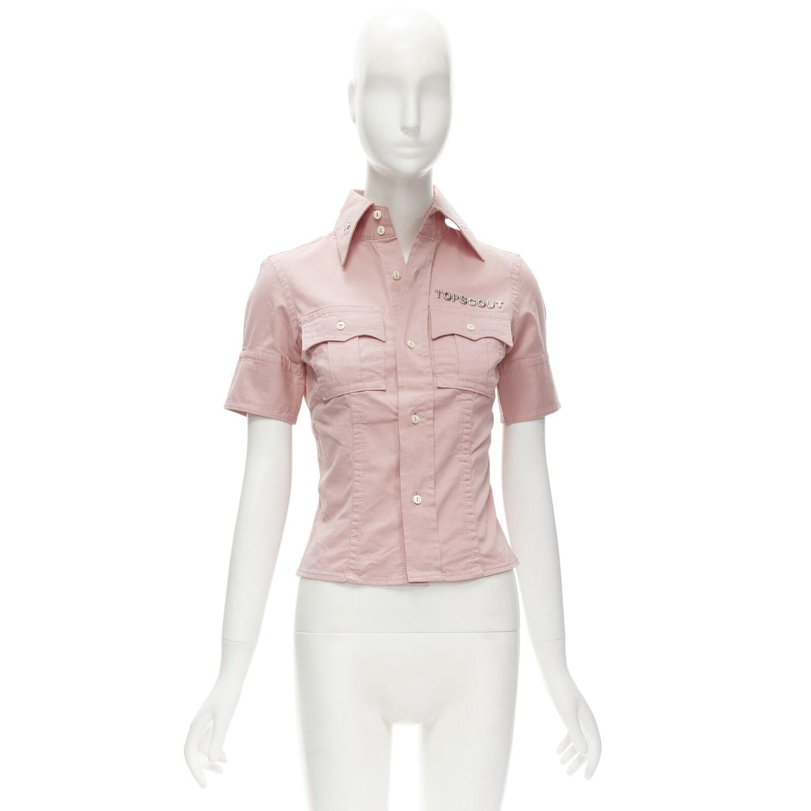 DSQUARED2 Vintage Topscout 1964 pink girl scout uniform shirt IT38 XS 4