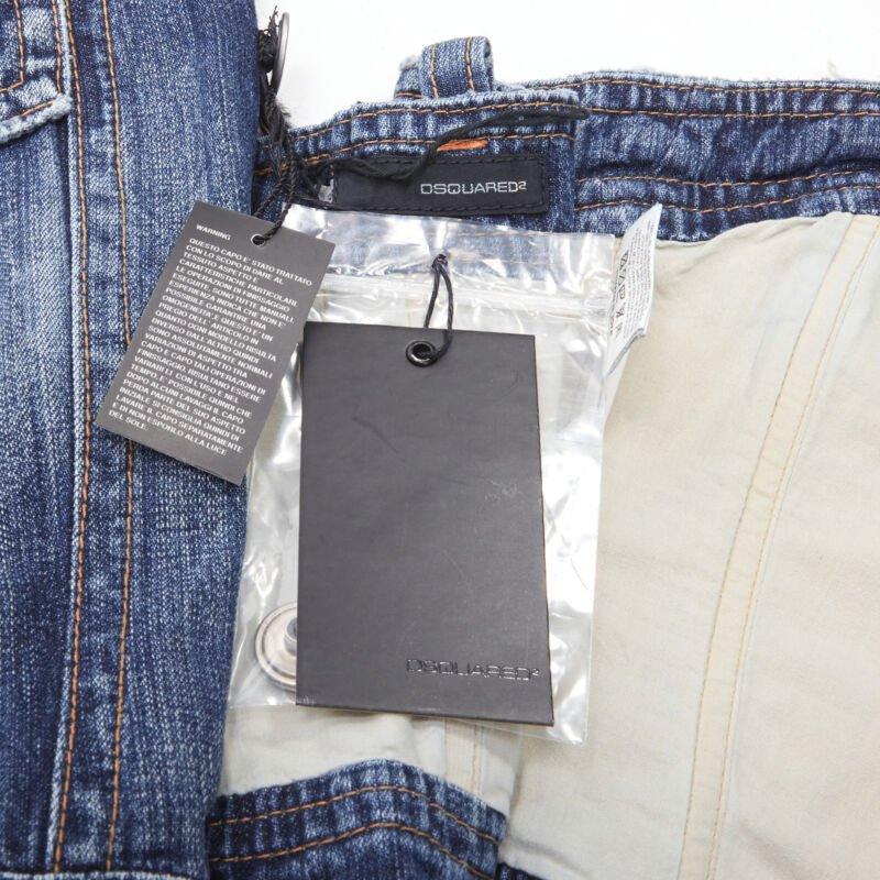 Dsquared2 Vintage Y2K bleu lavé denim désossé bustier top IT38 Xs en vente 3
