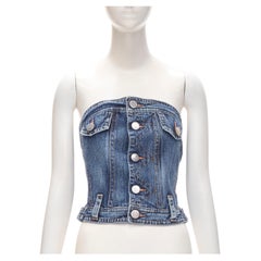 DSQUARED2 - Bustier corset en jean bleu lavé Y2K vintage IT38 Xs