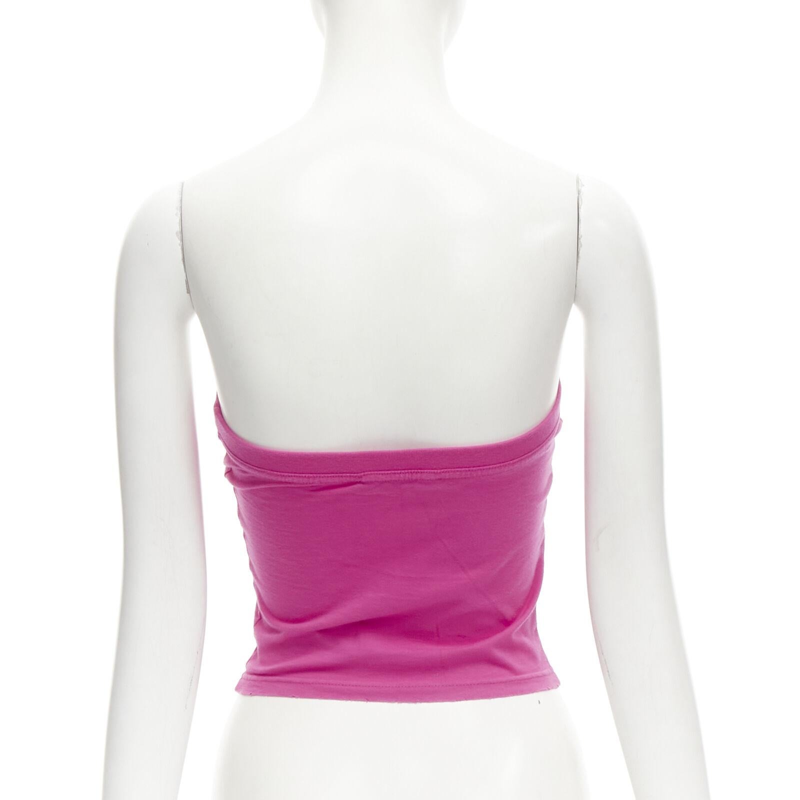 DSQUARED2 Vintage Y2K Who Cares pink white cotton tube top S 1