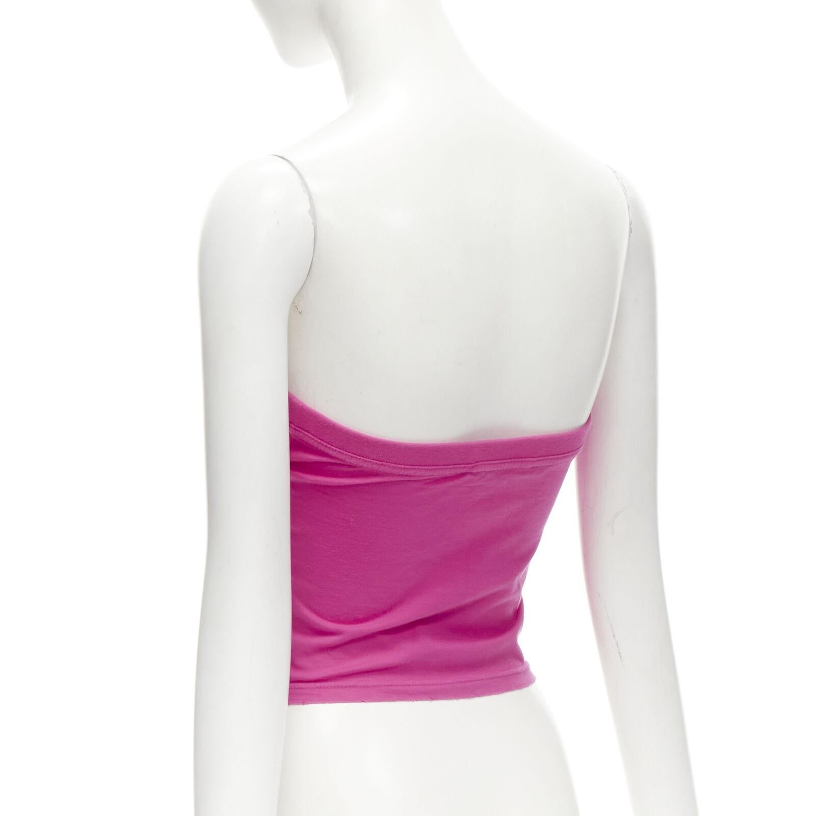 DSQUARED2 Vintage Y2K Who Cares pink white cotton tube top S 2