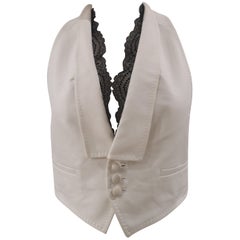 Dsquared2 white black lace vest