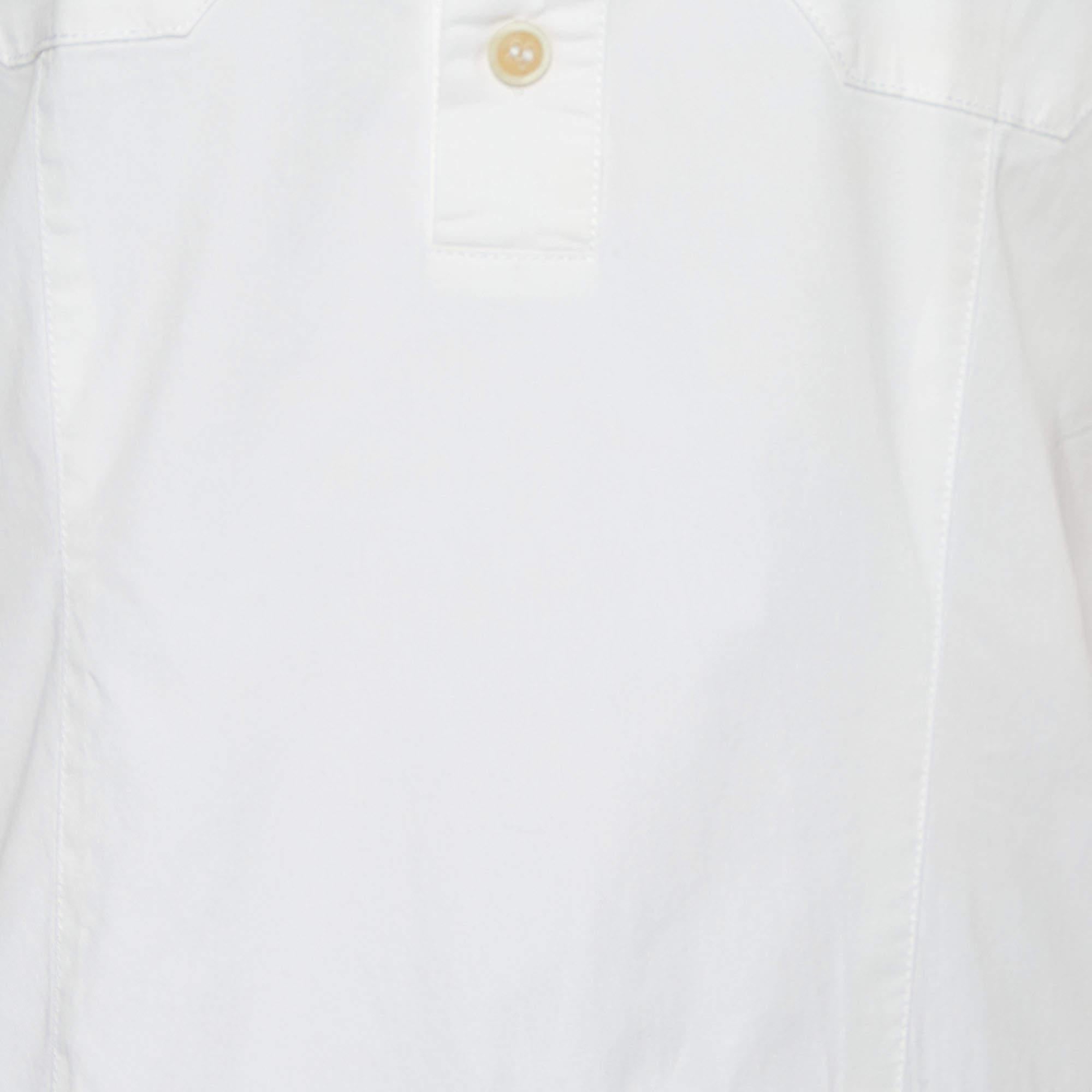 Gris Dsquared2 - Robe droite boutonnée sur le devant en coton blanc M en vente