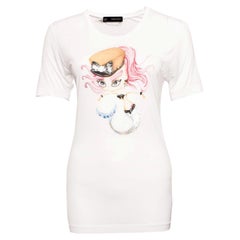 Dsquared2, T-Shirt bianca con sirena ricamata