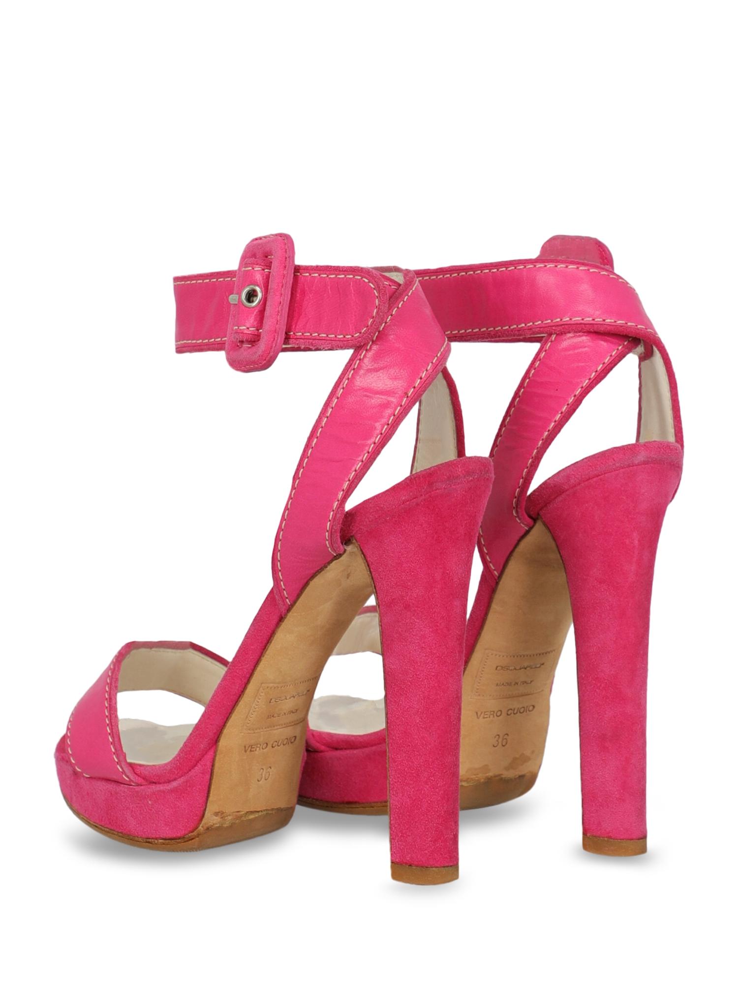 Women's Dsquared2 Woman Sandals Pink Leather IT 36 For Sale