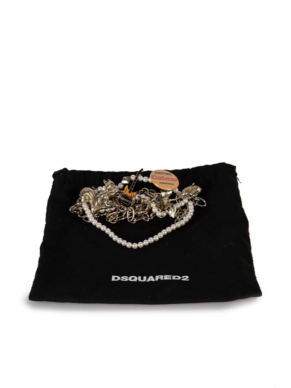Dsquared2 Women's Gold Support Catens Chain Belt For Sale 2