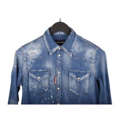 Dsquared2 Women's Vintage Denim Shirt, Size 42 Medium, 100% Cotton