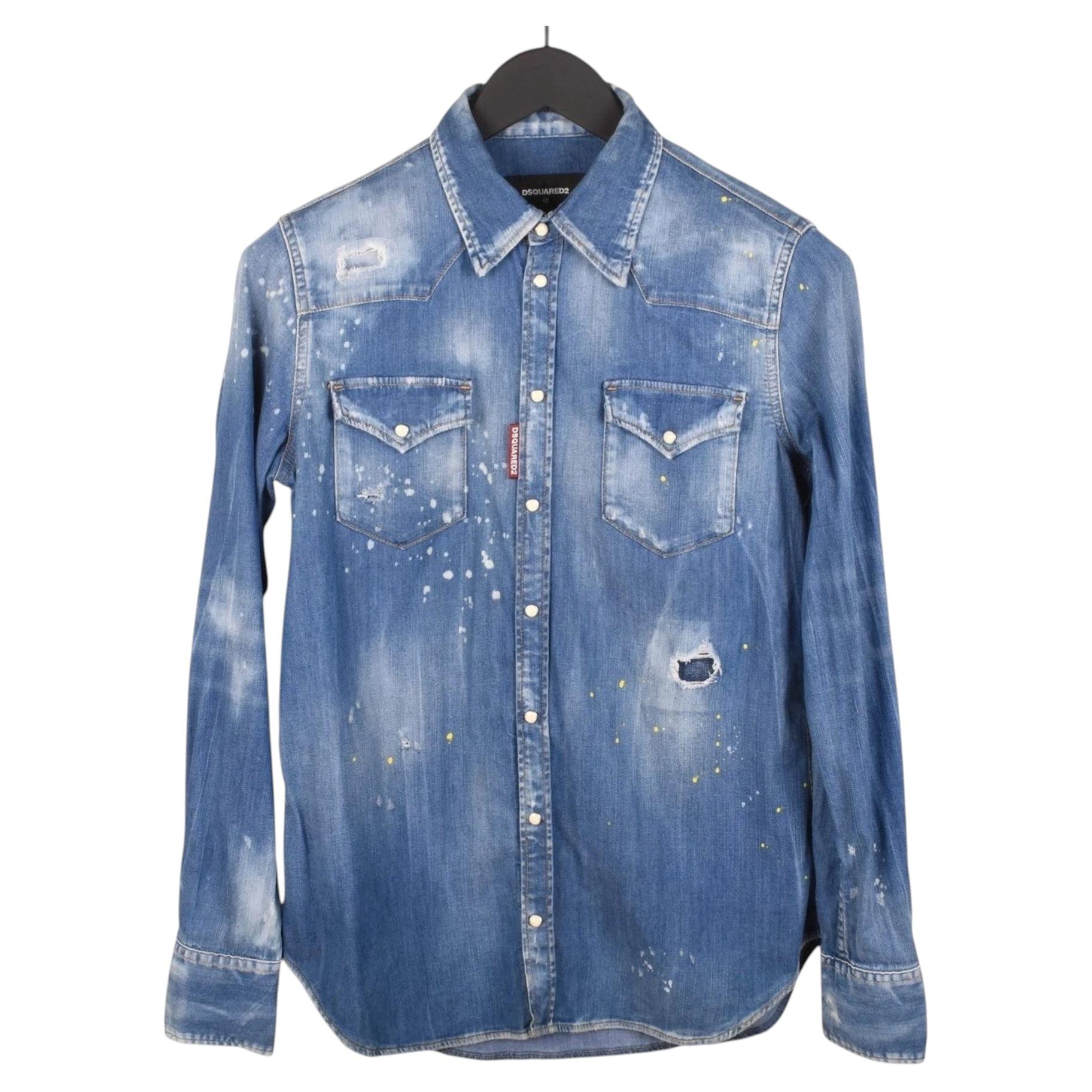 Dsquared2 Women's Vintage Denim Shirt, Size 42 Medium, 100% Cotton