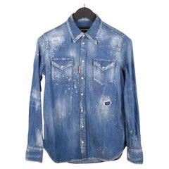 Dsquared2 Women's Vintage Denim Shirt, Size 42 Medium, 100% Cotton