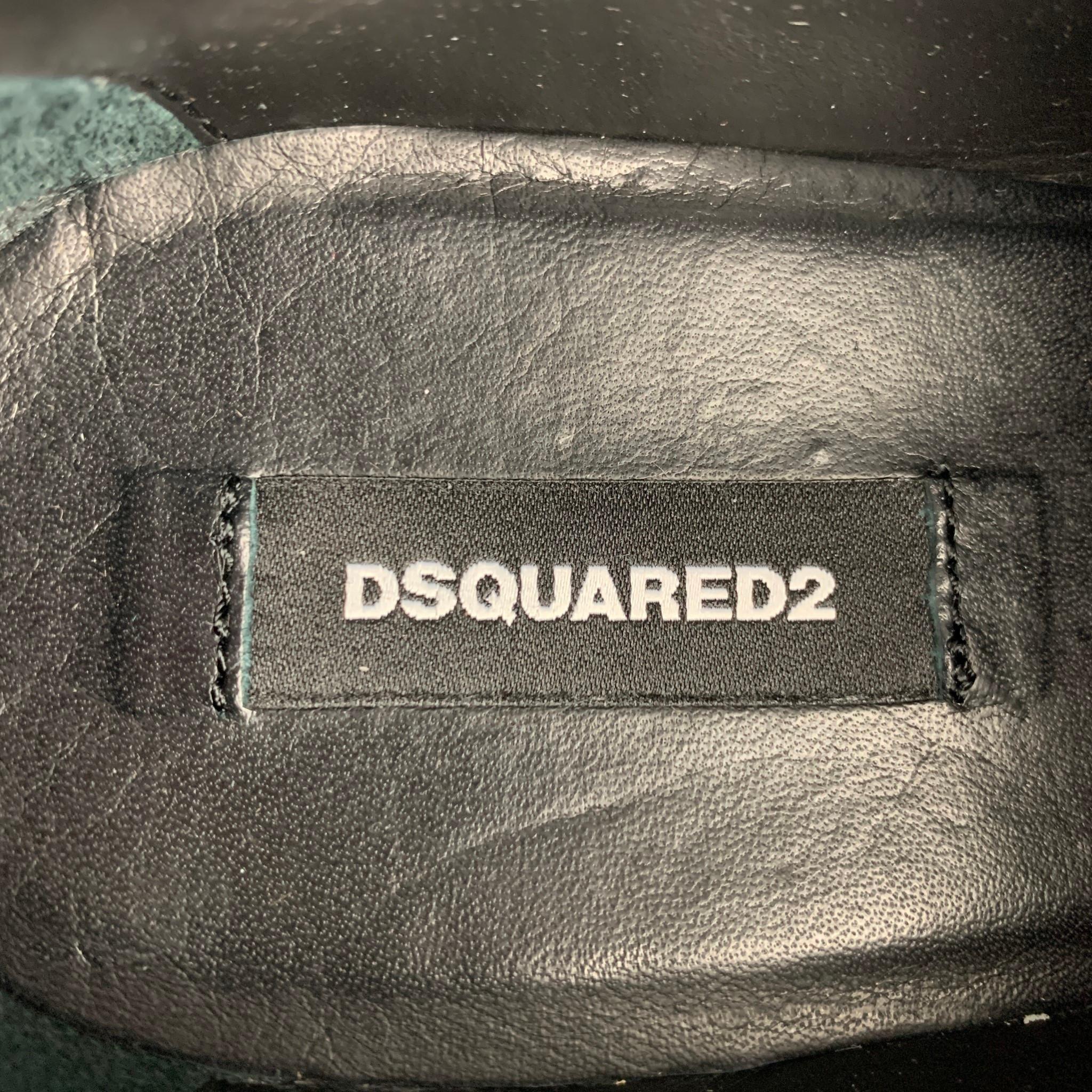 DSQUARED2 Worlds End Size 9 Black Leather Studded Lace Up Shoes 2