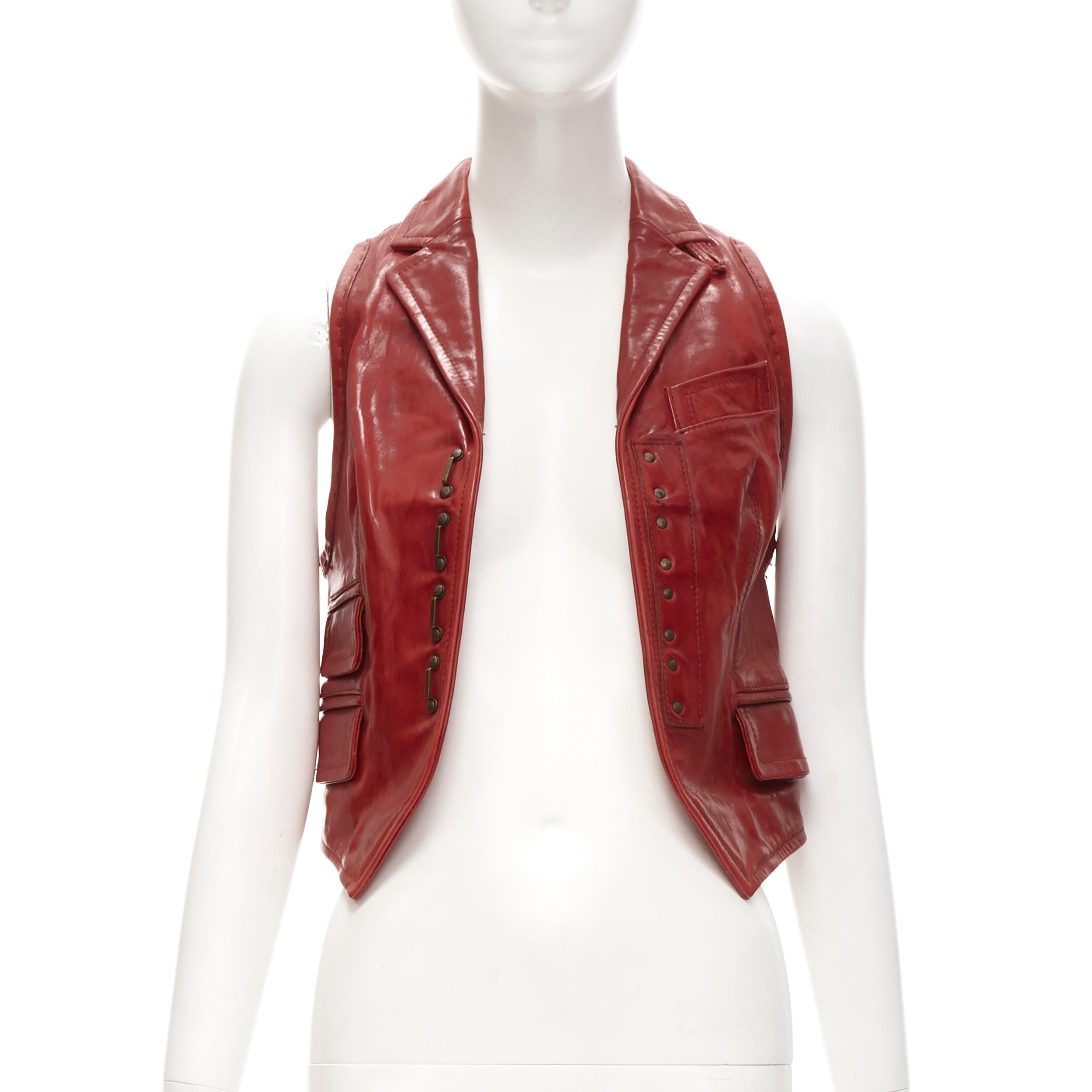 red leather vests