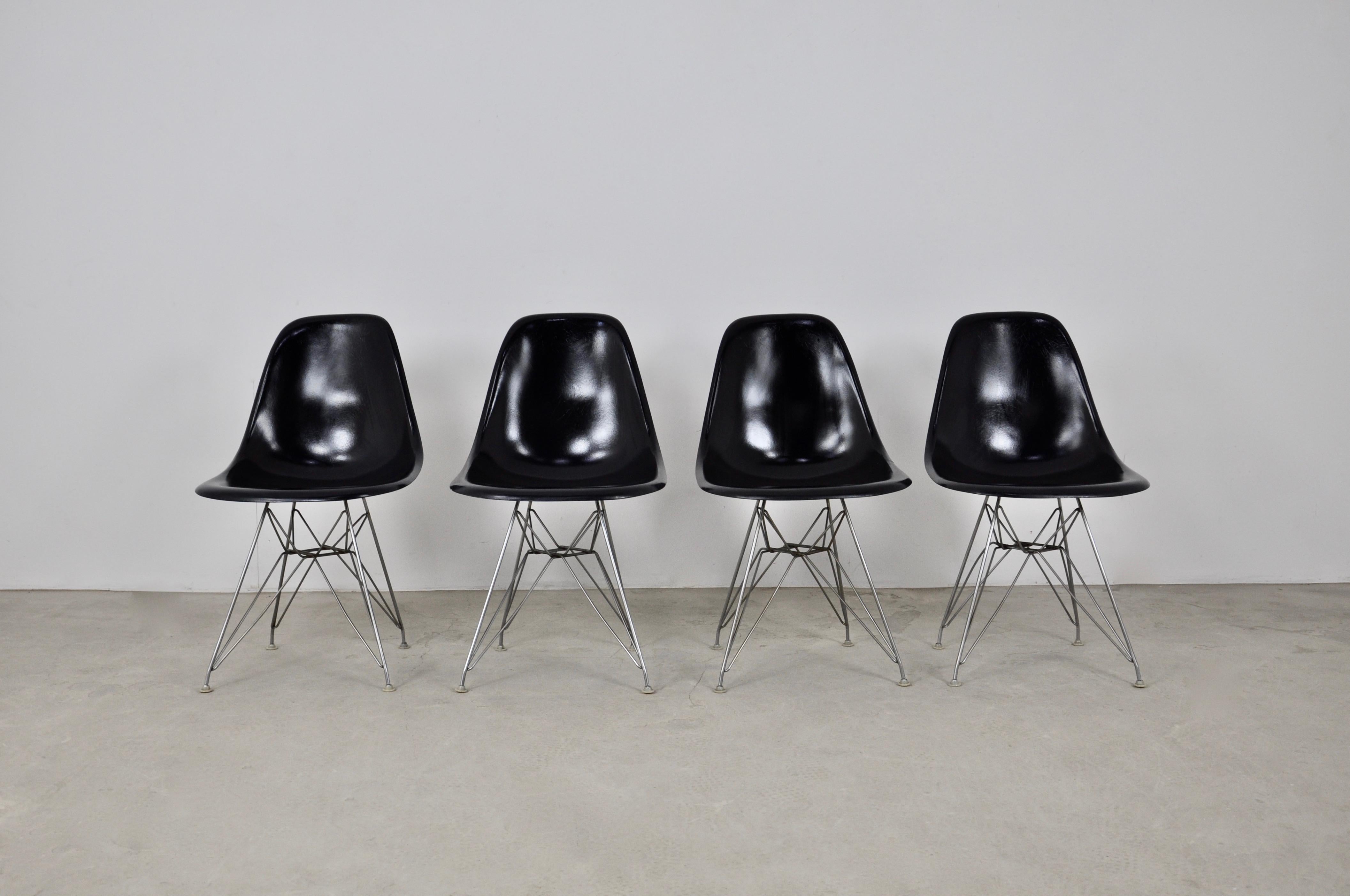 Mid-Century Modern DSR chairs by Charles & Ray Eames for Herman Miller, 1970s For Sale
