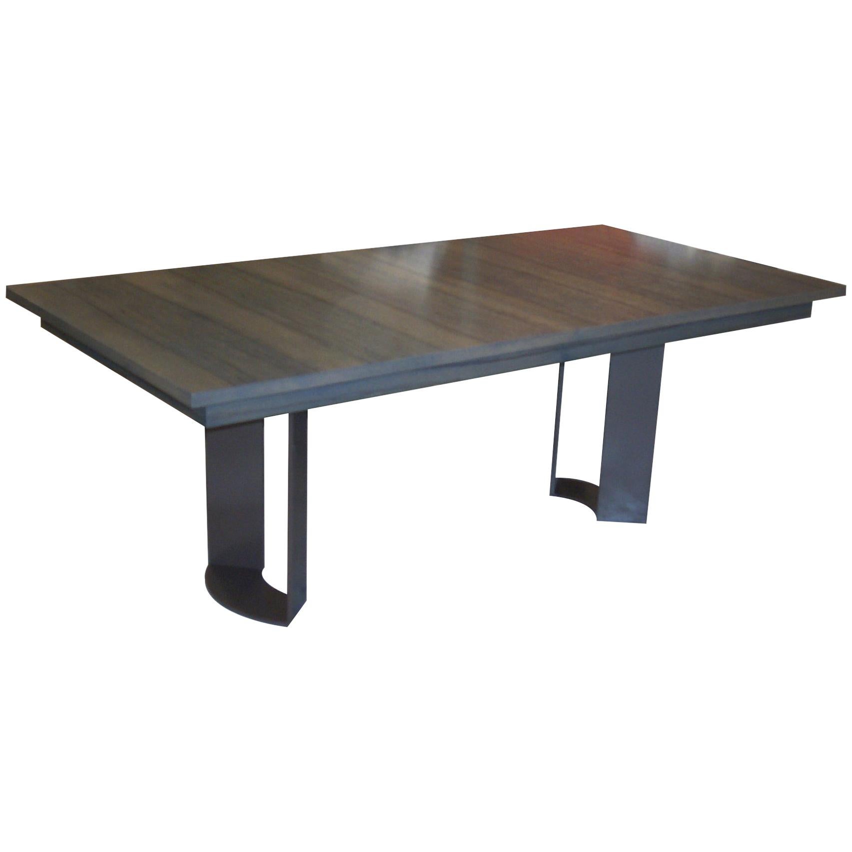 DT-86 Rectangular Dining Table with Recessed Table Apron For Sale