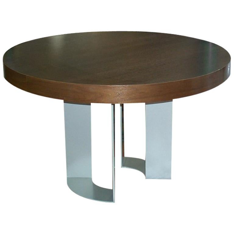 DT-86 Round Dining Table with Apron by Antoine Proulx For Sale