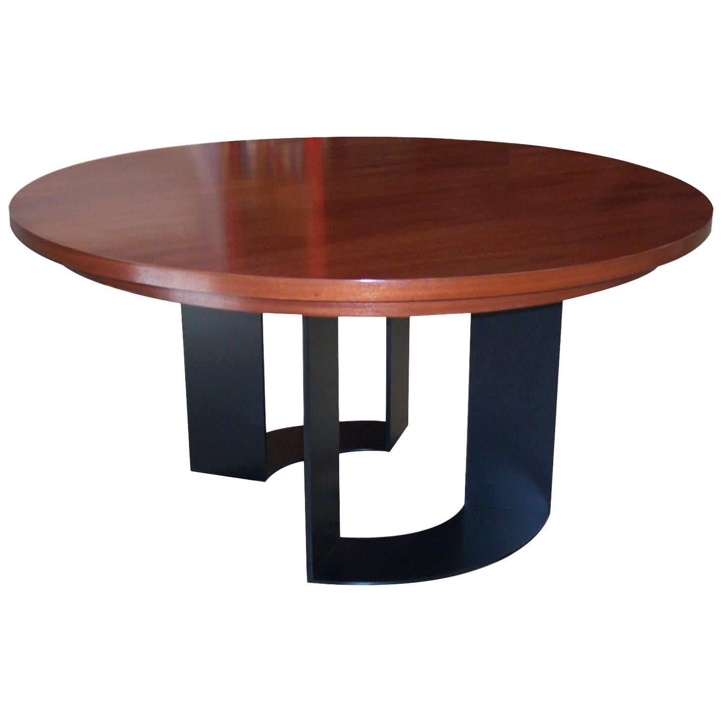 DT-86 Round Dining Table with Recessed Table Apron by Antoine Proulx For Sale