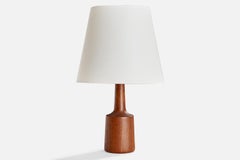 D.T. Kunst, Table Lamp, Teak, Denmark, 1950s