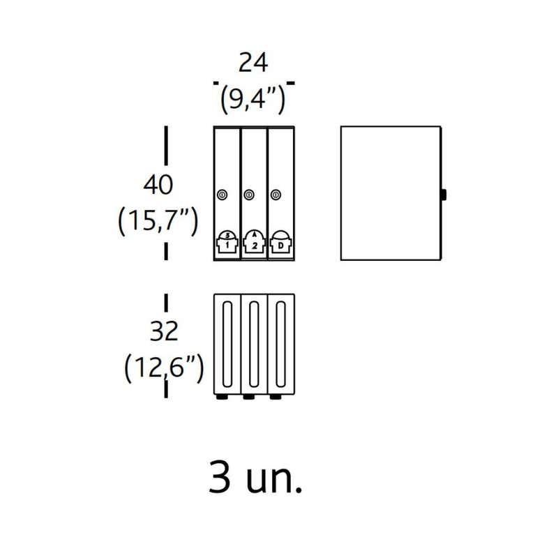 Boîte aux lettres 3 modules pour le bureau et les particuliers Acier inoxydable poli Neuf - En vente à Barcelona, Barcelona