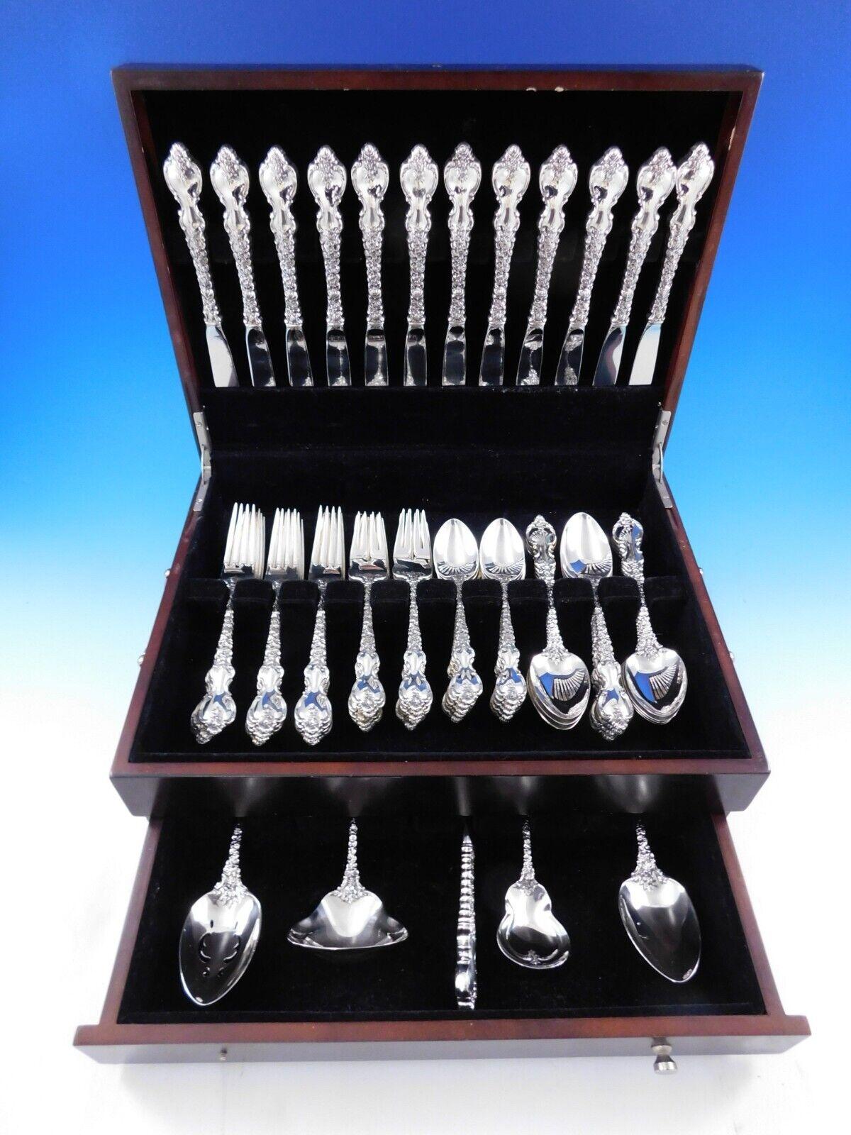 Du Barry by International sterling silver Flatware set, 65 pieces. This set includes:

12 Knives, 9