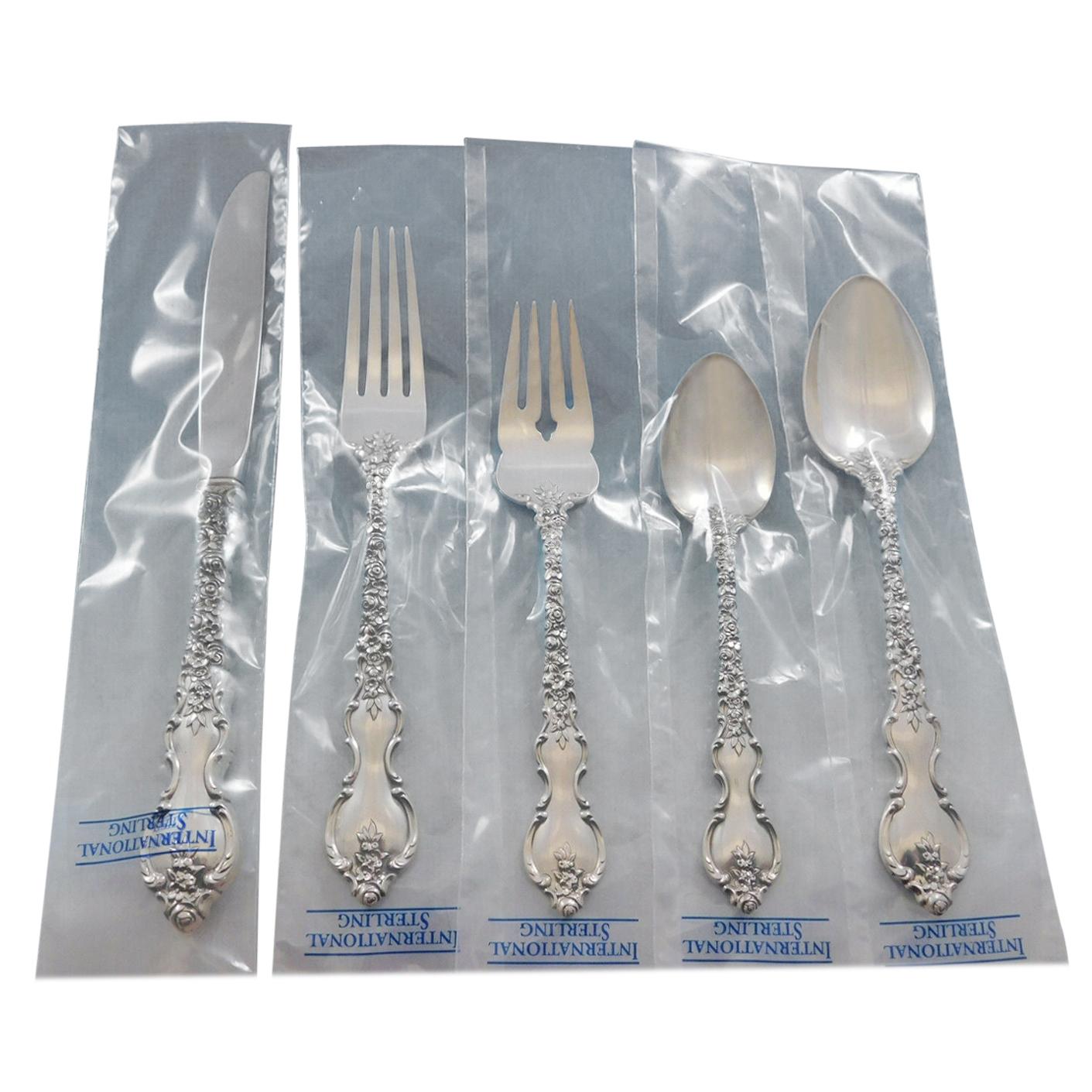 Du Barry by International Sterling Silver Flatware Set Service 62 Pcs